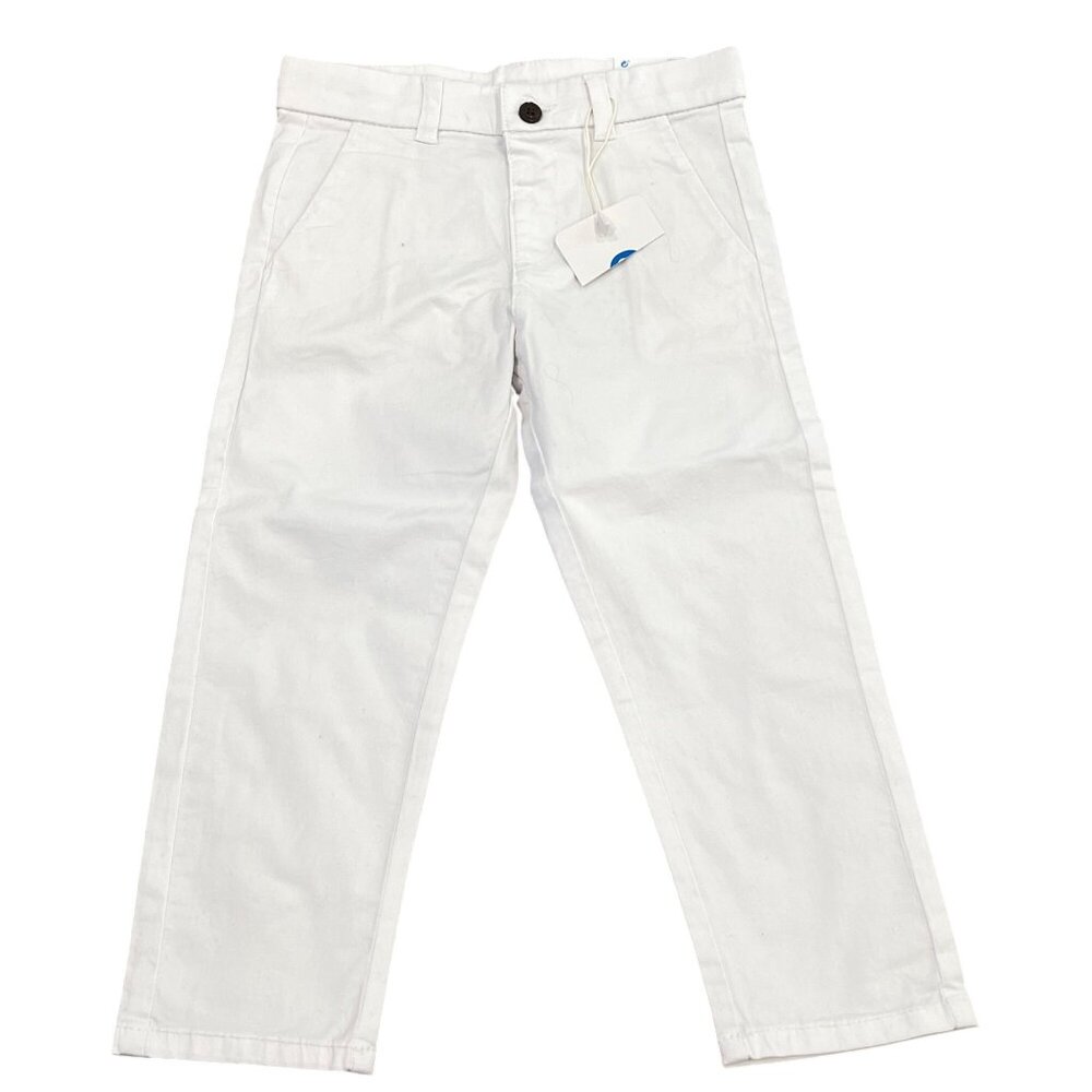Mayoral Toddler Boys White Slim Fit Chino Pants NWT Adjustable Waist Cotton Blen